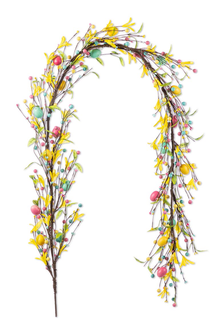 72"L Easter Egg Berries & Flower Garland, Main, color, Yellow