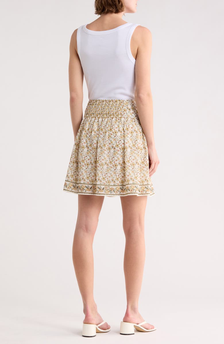 MAX STUDIO Floral Miniskirt, Alternate, color, Cream/ Yellow Floral Vines