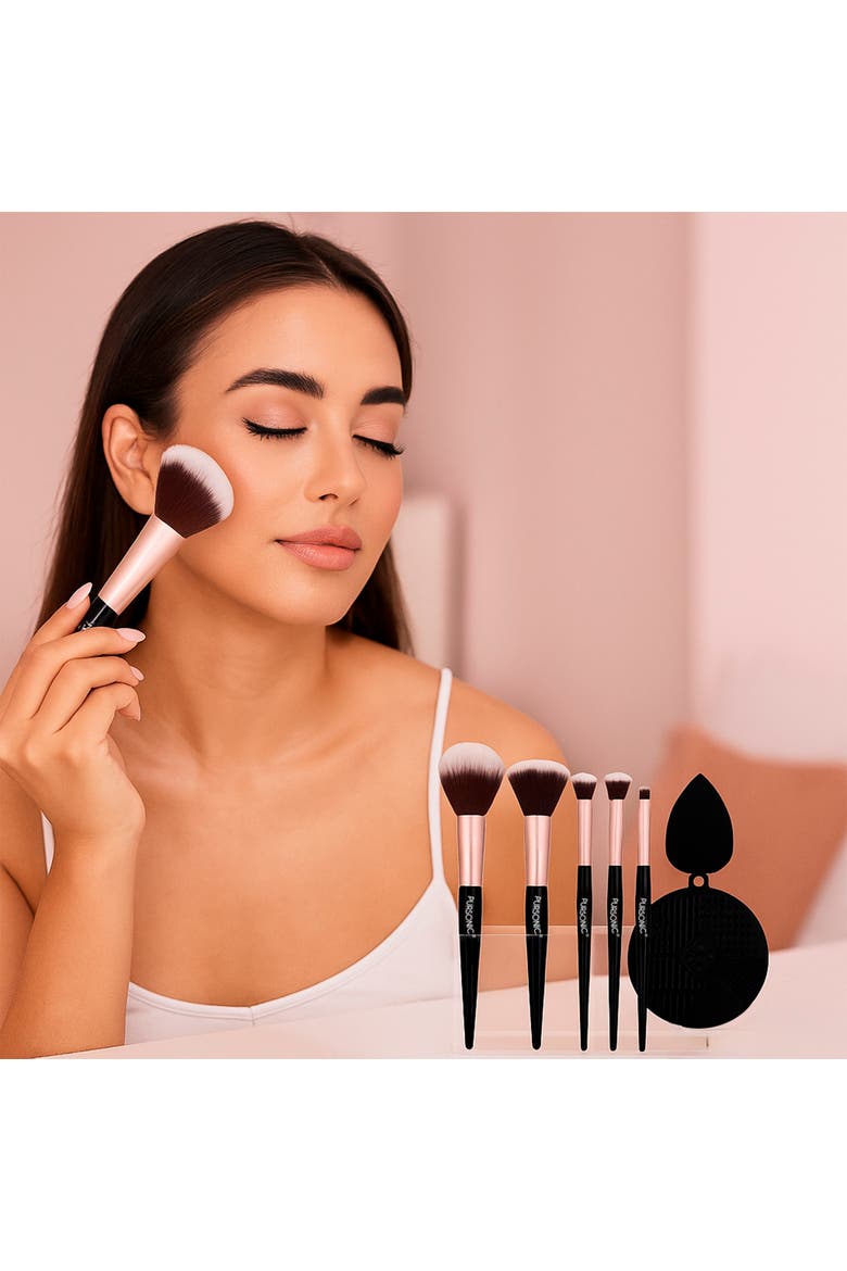 Complete Glam 7-Piece Makeup Brush Set, Alternate, color, Black