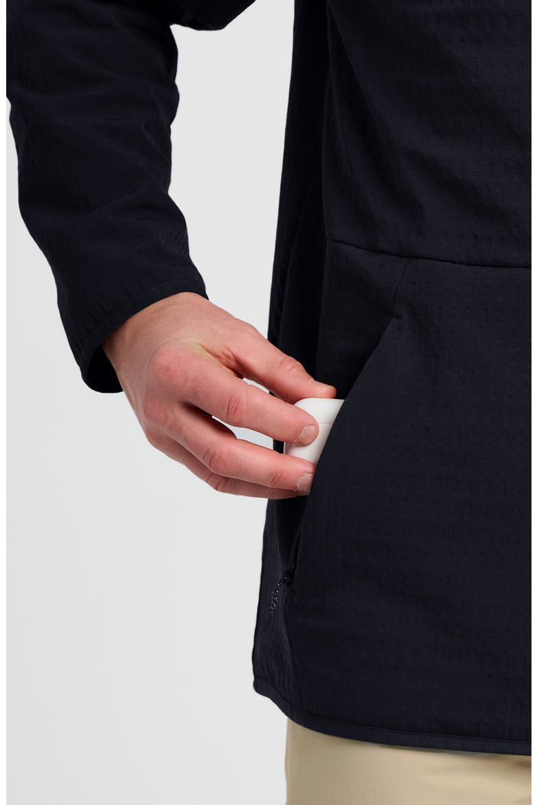 Stretch Fleece Anorak, Alternate, color, BLACK