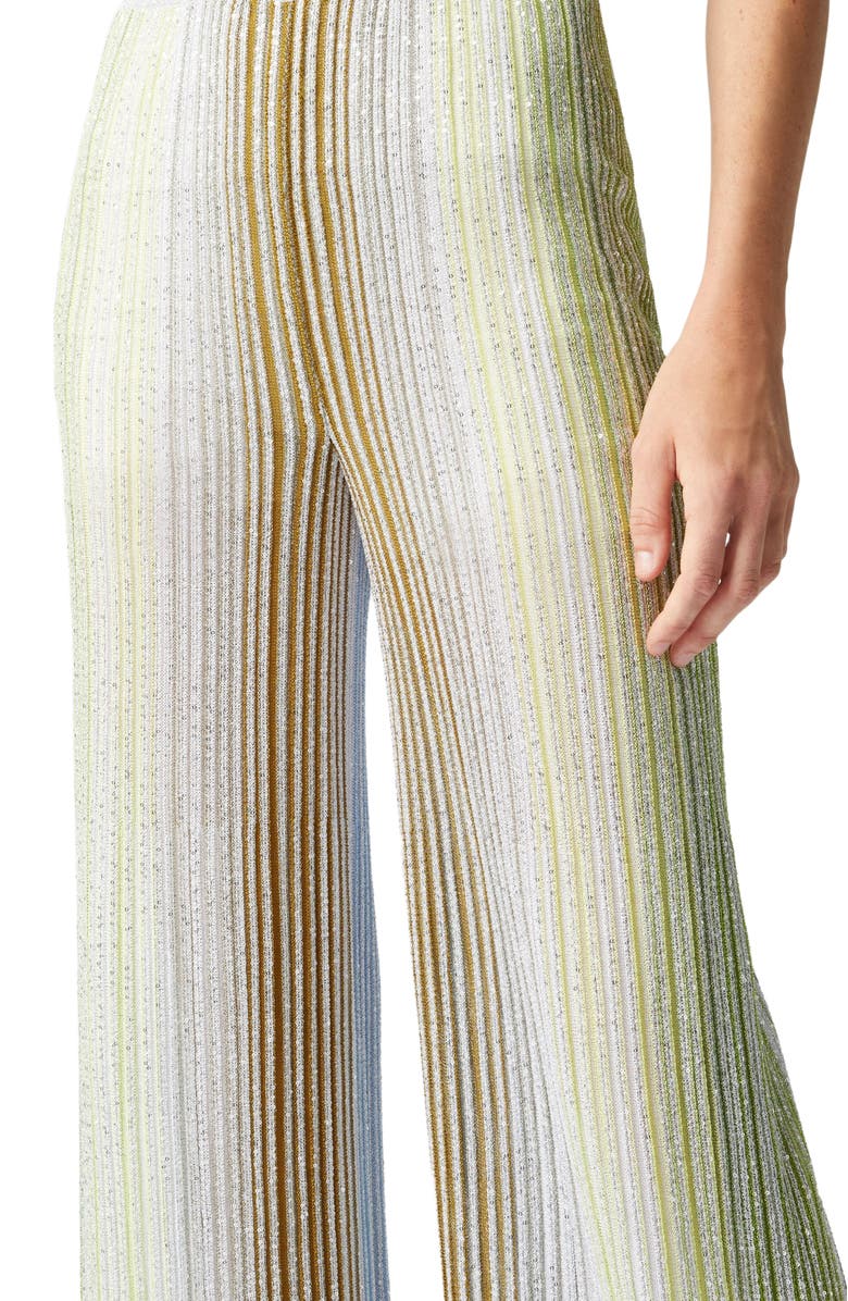 Missoni Partialized Striped Palazzo Trousers With Sequins, Alternate, color, Multicoloured