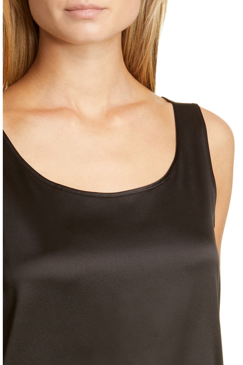 Stretch Silk Tank Top, Alternate, color, DARK BOWN