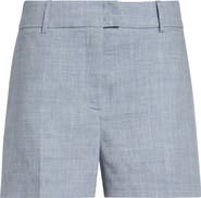 Eleventy Linen & Wool Chambray Shorts