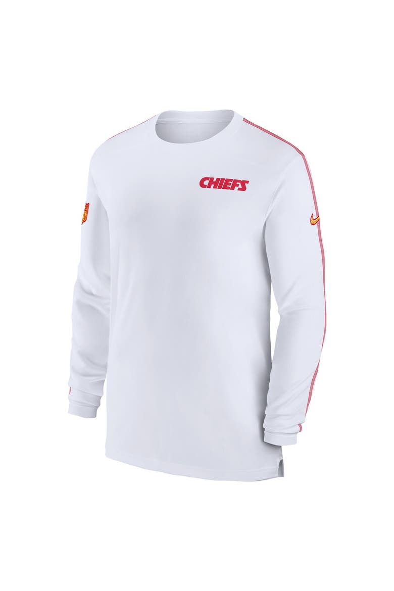 Men's Nike White Kansas City Chiefs Sideline Coach UV Performance Long Sleeve T-Shirt, Alternate, color, White