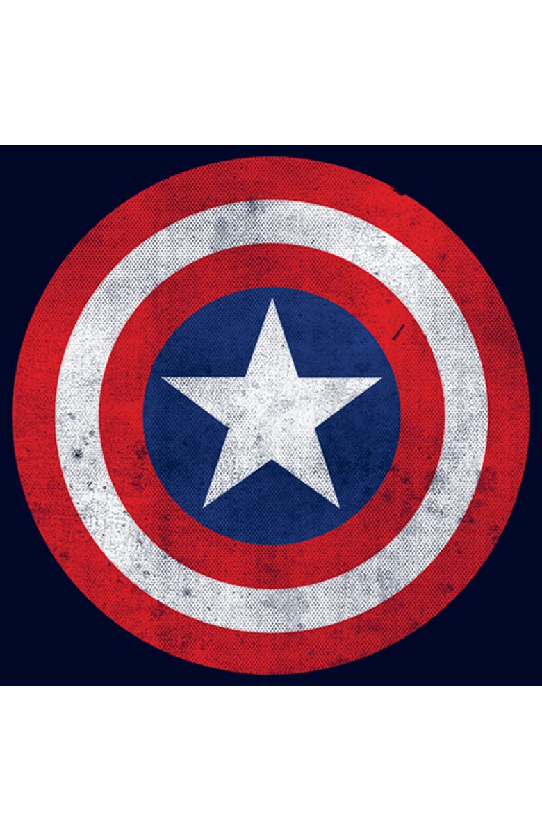 Marvel Men's Marvel Captain America Classic Shield  Pull Over Hoodie, Alternate, color, Navy Blue