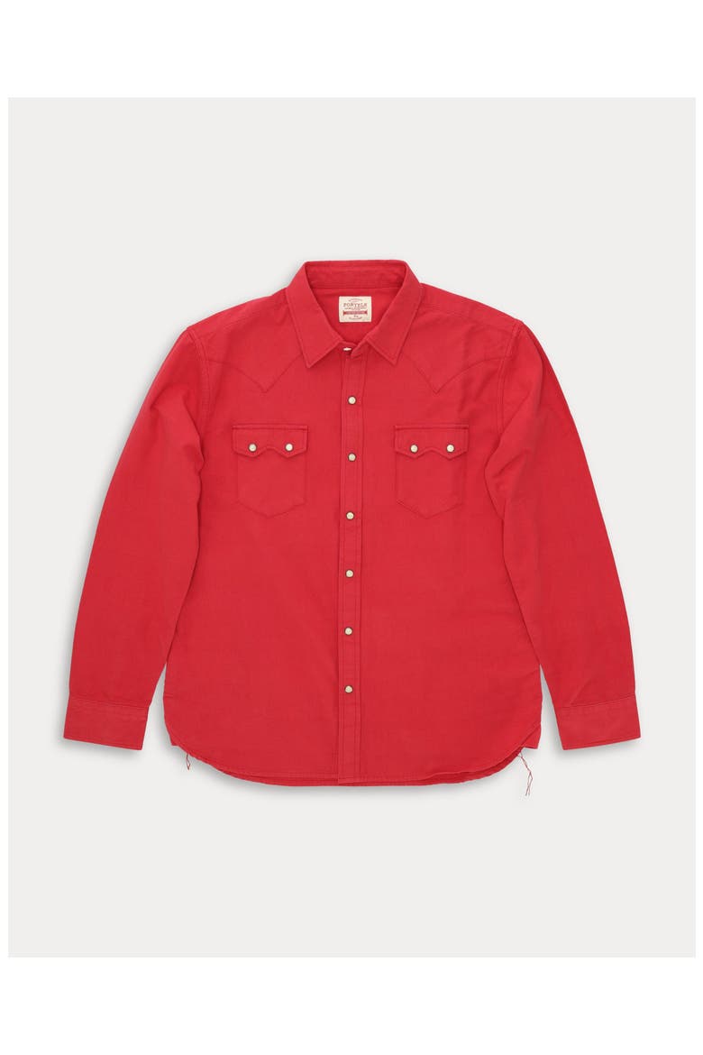 Josh Texan Cotton Shirt, Main, color, Red