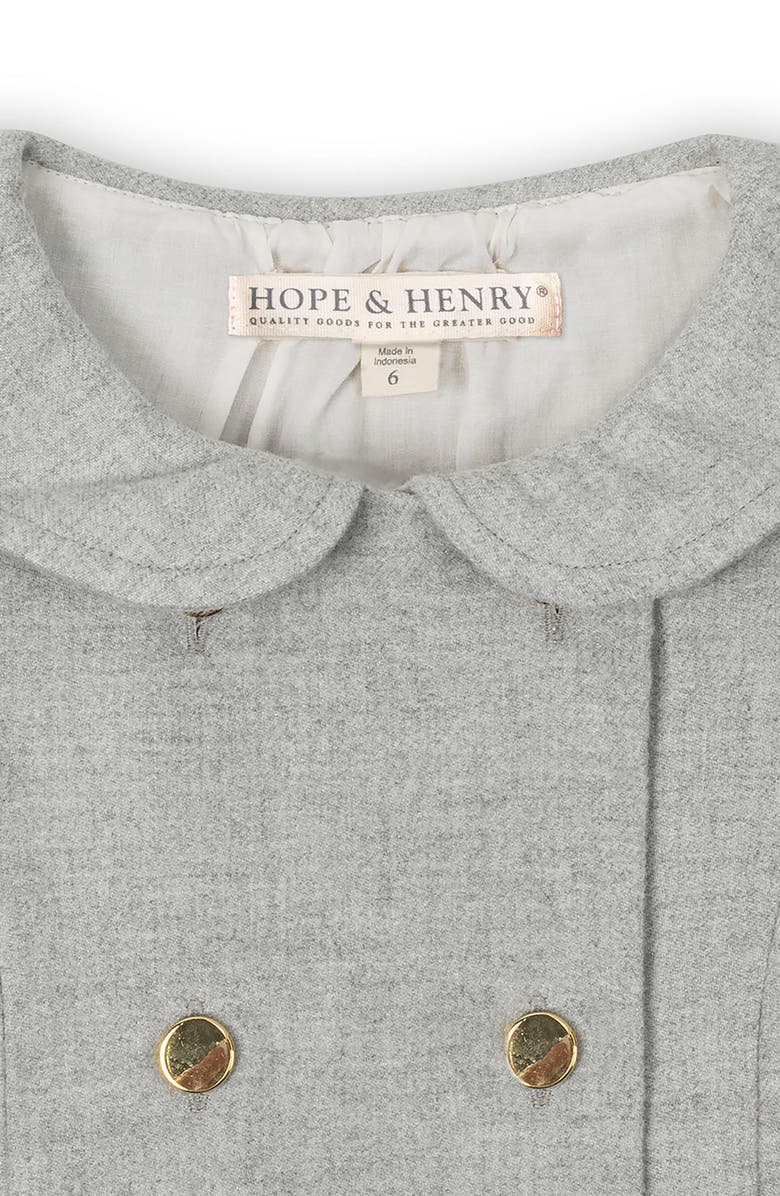Hope & Henry Kids' Organic Double Breasted Flannel Dress with Collar, Alternate, color, Gray Heather Flannel