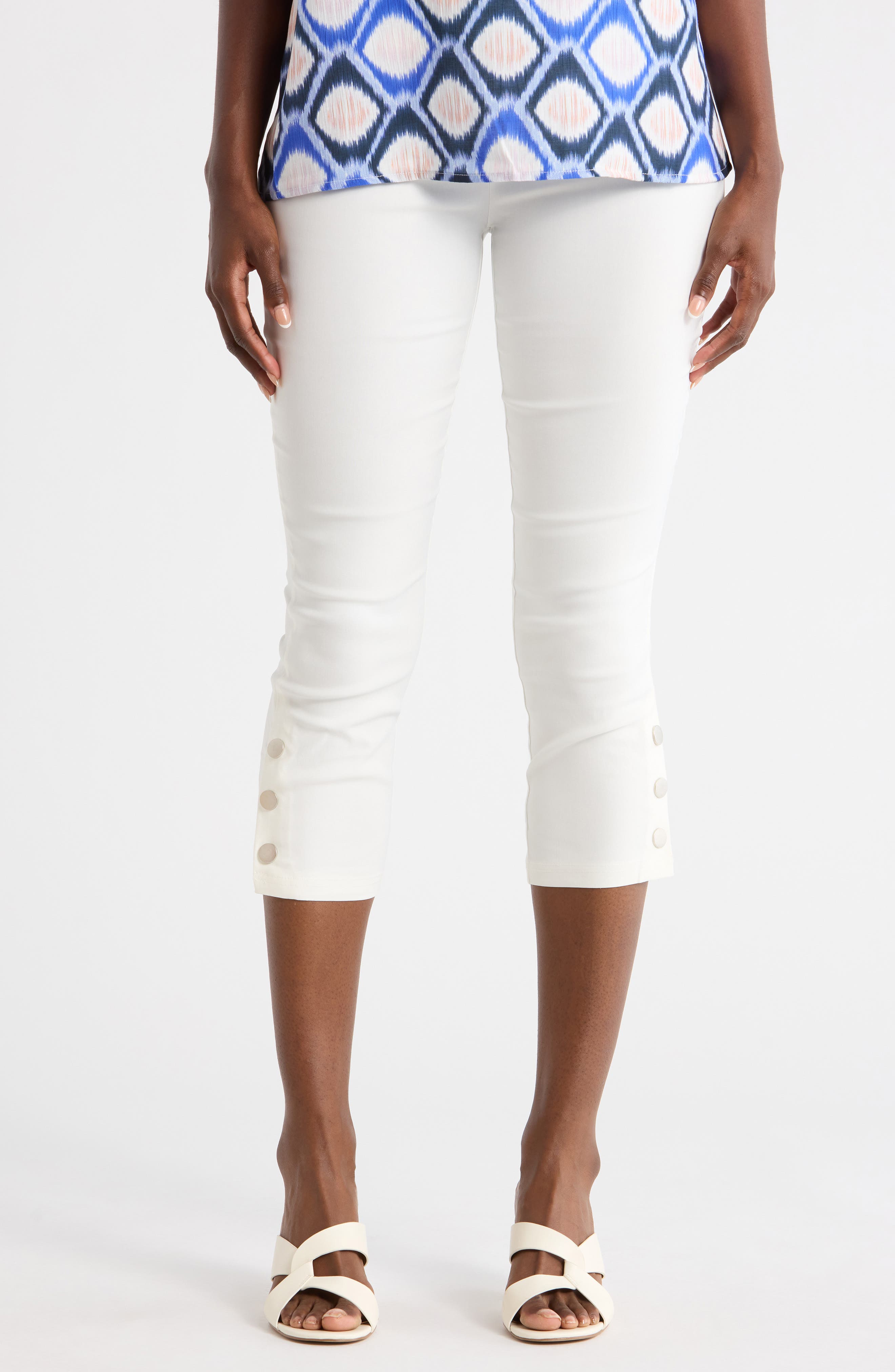 PATRIZIA LUCA High Waist Pull-On Capri Pants