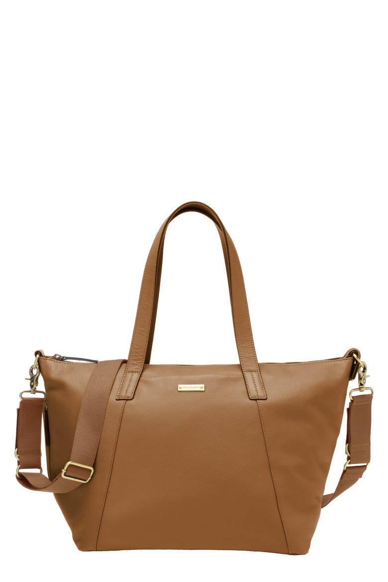 NOA Leather Diaper Bag, Main, color, TAN