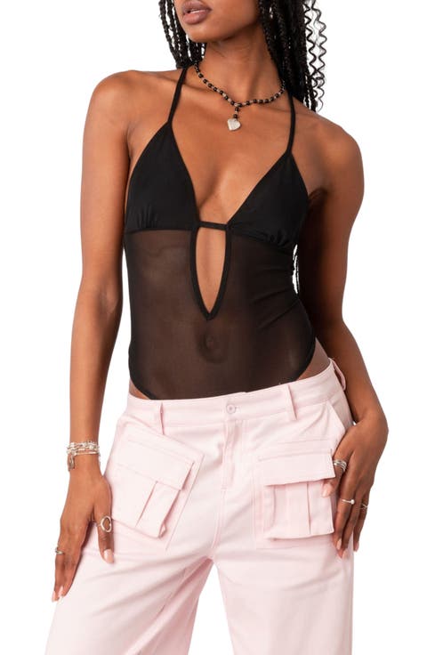 Alva Sheer Mesh Panel Bodysuit