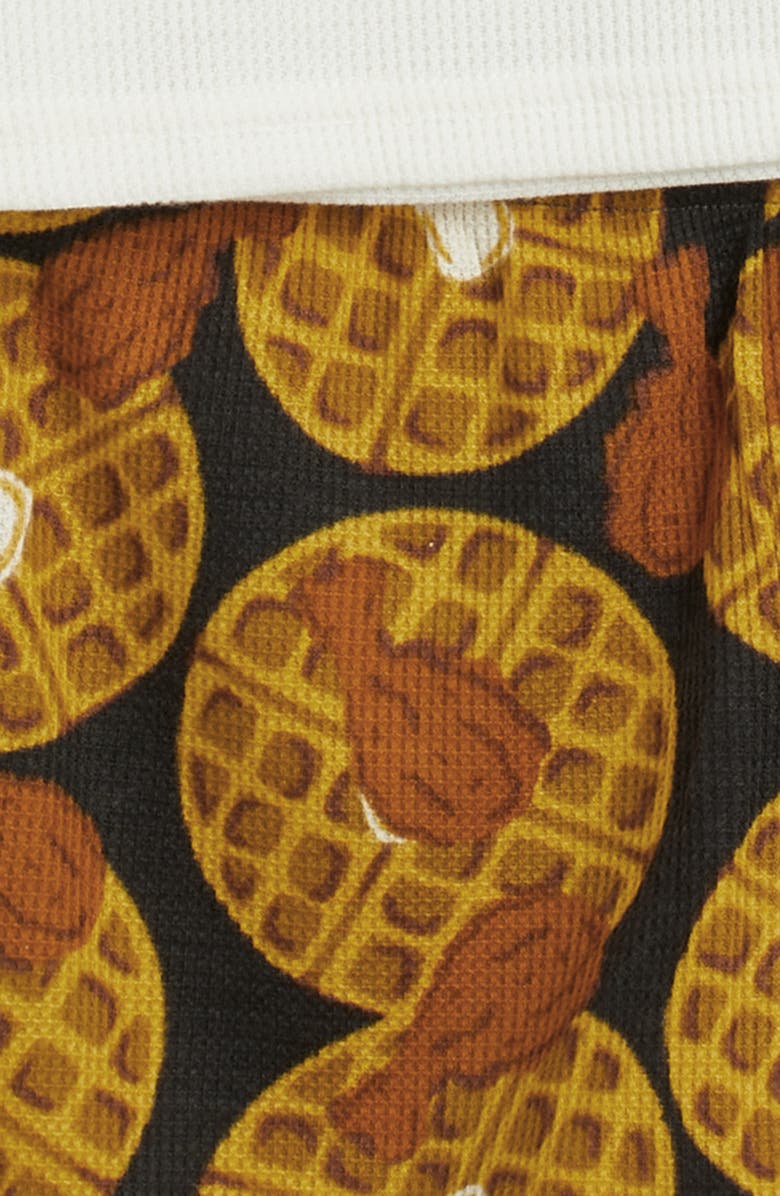 Nordstrom Kids' Two-Piece Henley Short Pajamas, Alternate, color, Navy Chicken-N-Waffle- Grey