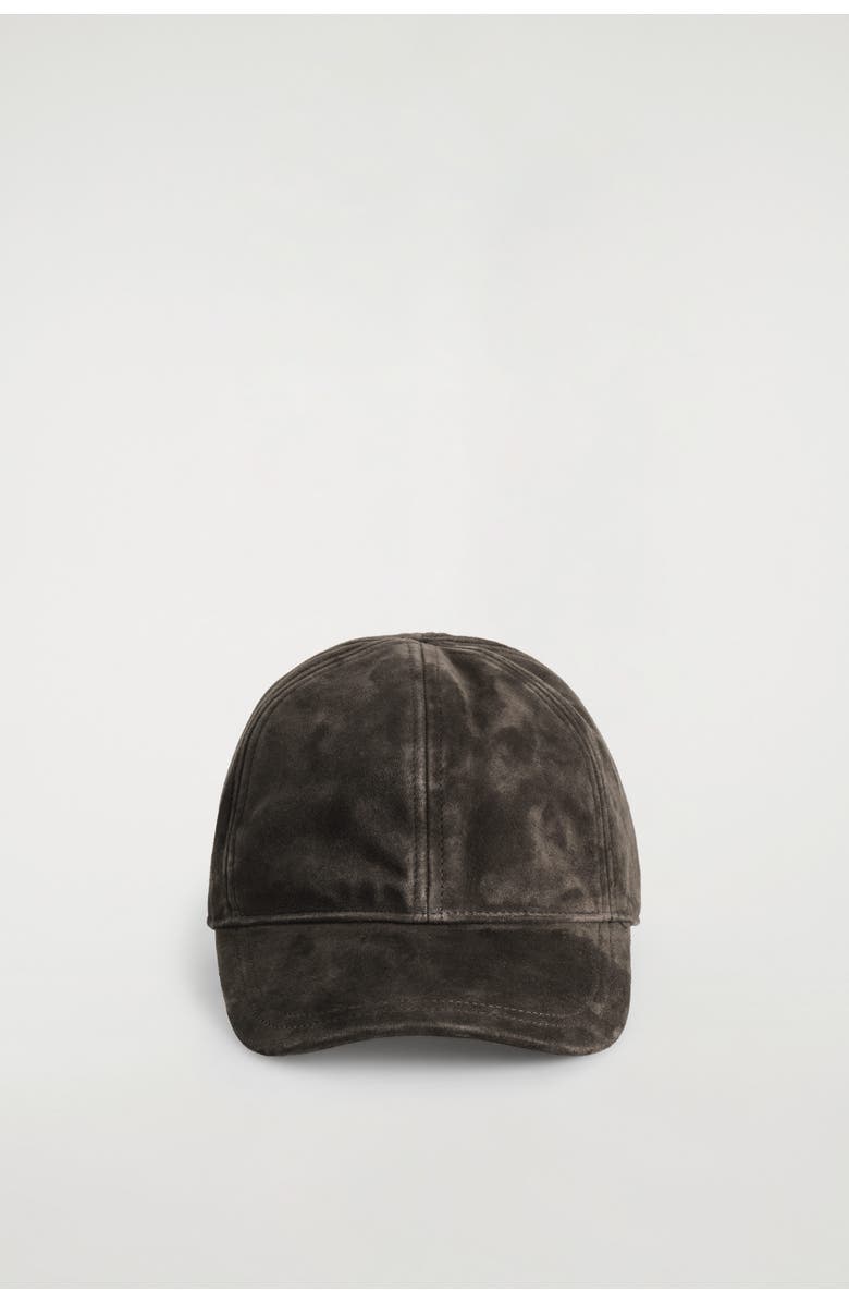COS Suede Baseball Cap, Alternate, color, Chocolate