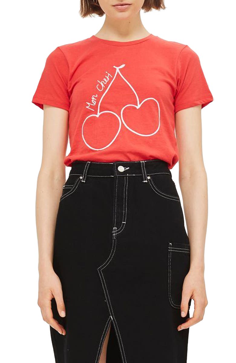 Topshop Mon Cheri Tee, Main, color, 