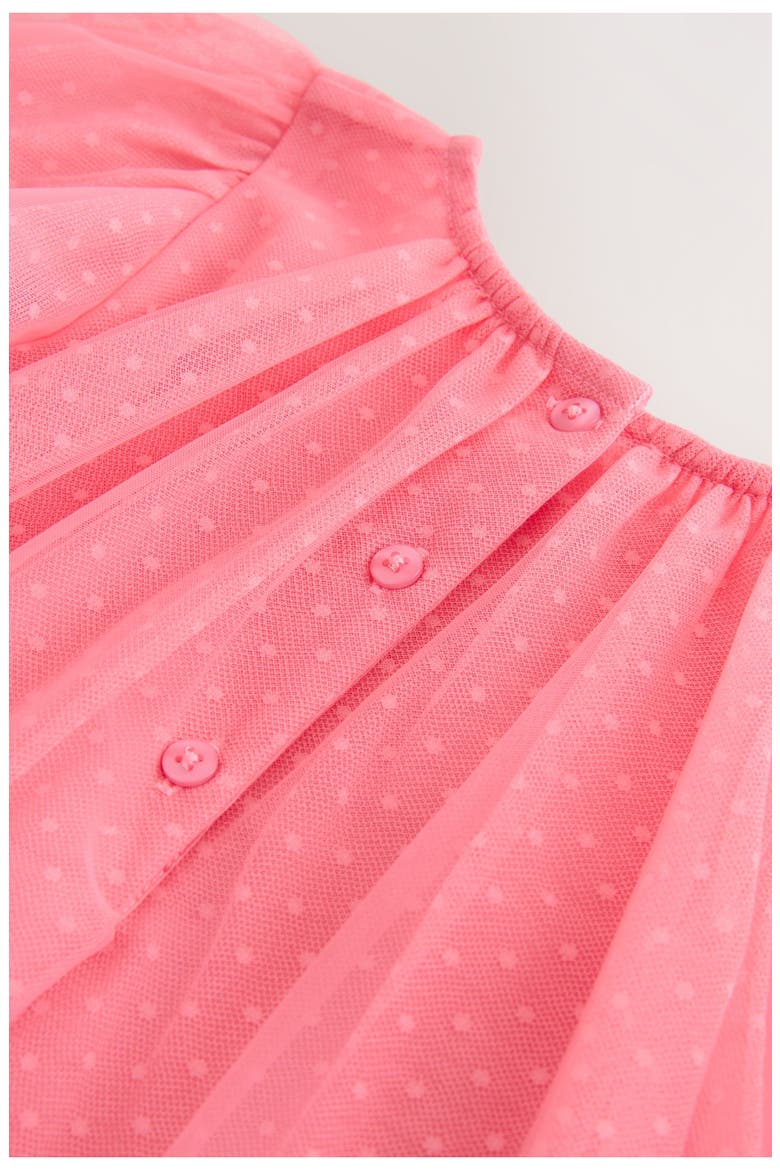 Kids' Butterfly Appliqué Mesh Party Dress, Alternate, color, CORAL BUTTERFLY