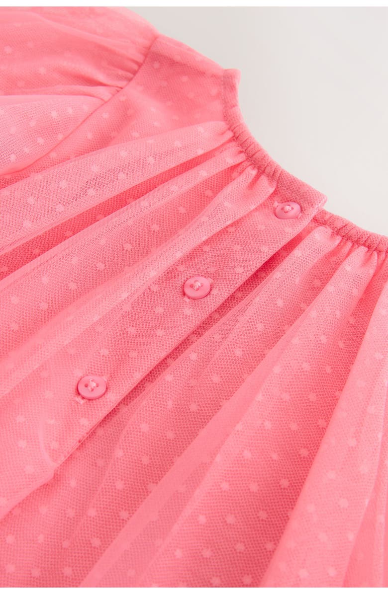 NEXT Kids' Butterfly Appliqué Mesh Party Dress, Alternate, color, Coral Butterfly