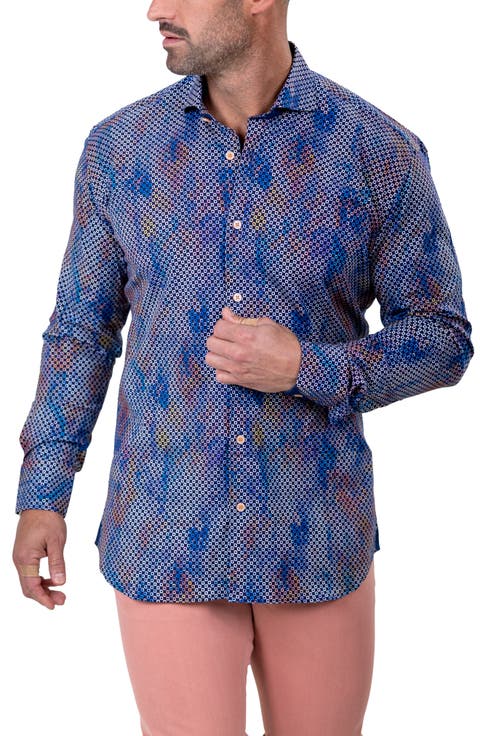 Einstein Marthyr0235 Blue Button-Up Shirt