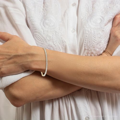 Bliss Diamond 5 Carat Tw Round Cut Lab Grown Diamond Tennis Bracelet 14k Gold Lab Grown In Gold