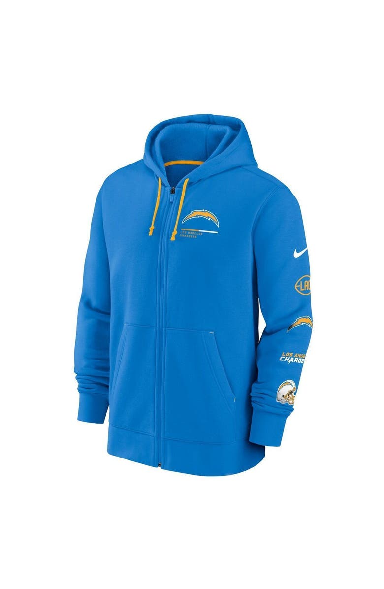 Nike Men's Nike Powder Blue Los Angeles Chargers Surrey Full-Zip Hoodie, Alternate, color, 