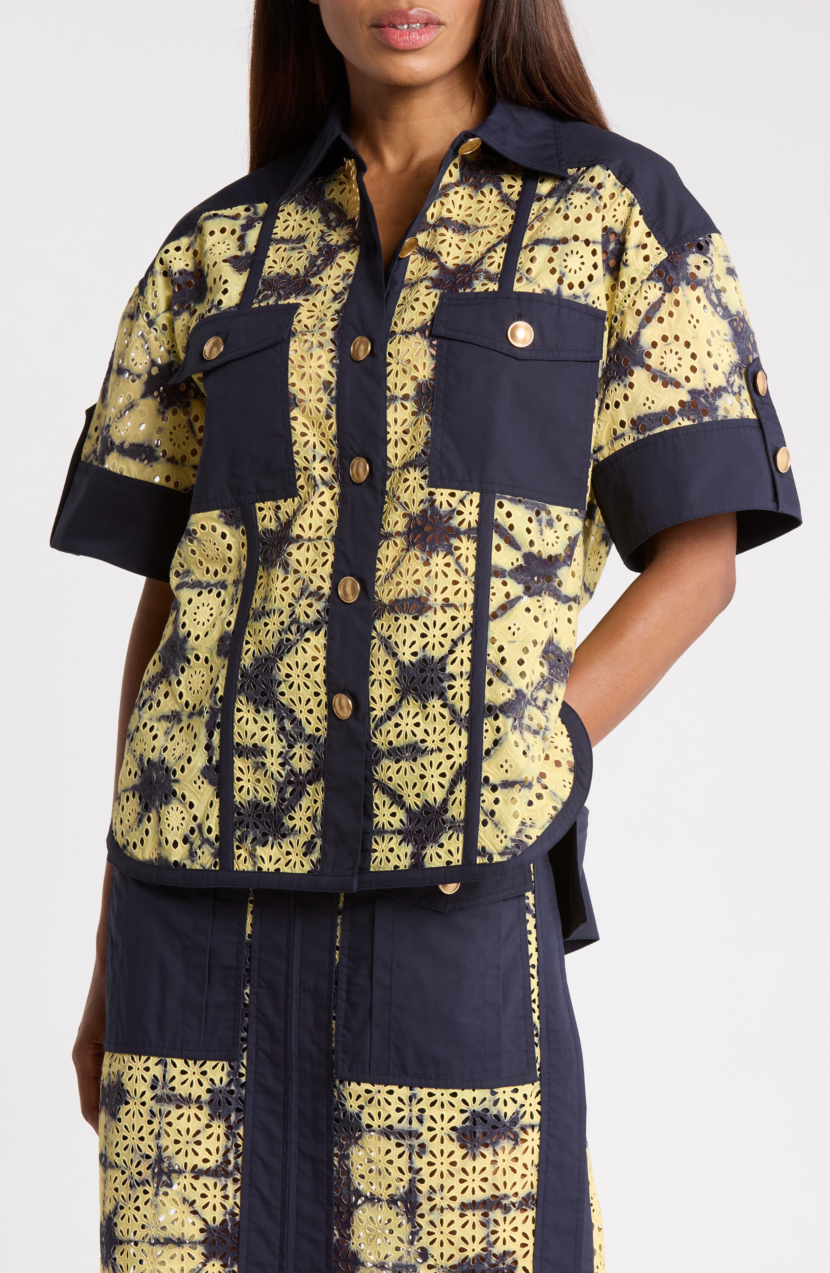 Printed Broderie Anglaise Shirt