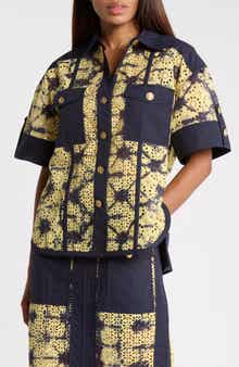 Printed Broderie Anglaise Shirt