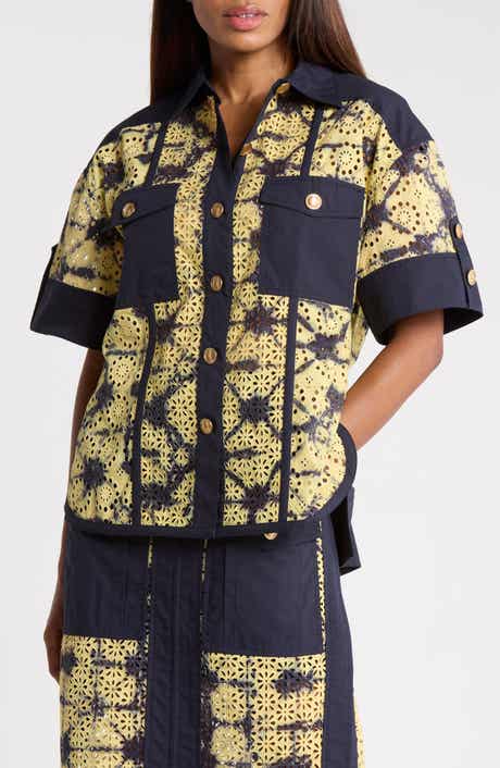 Printed Broderie Anglaise Shirt