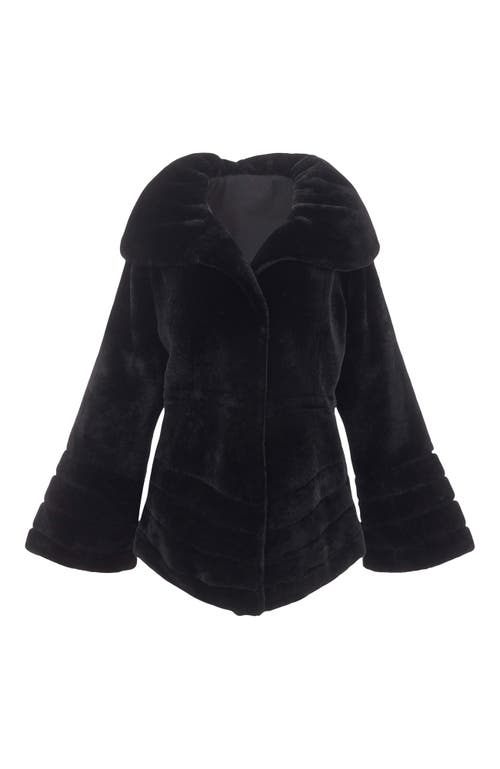 Gorski Horizontal-hem Lamb Shearling Hooded Reversible Jacket In Black
