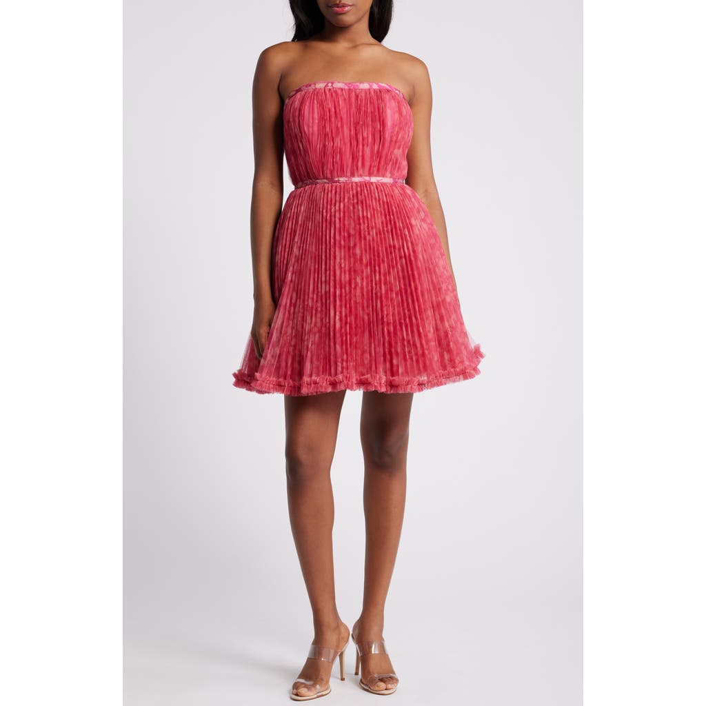 HUTCH HUTCH PLEATED STRAPLESS MINIDRESS