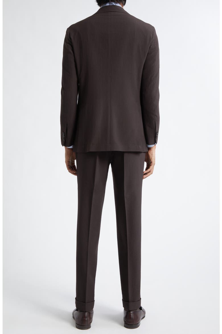 Waverly Tapered Virgin Wool Seersucker Suit, Alternate, color, BROWN