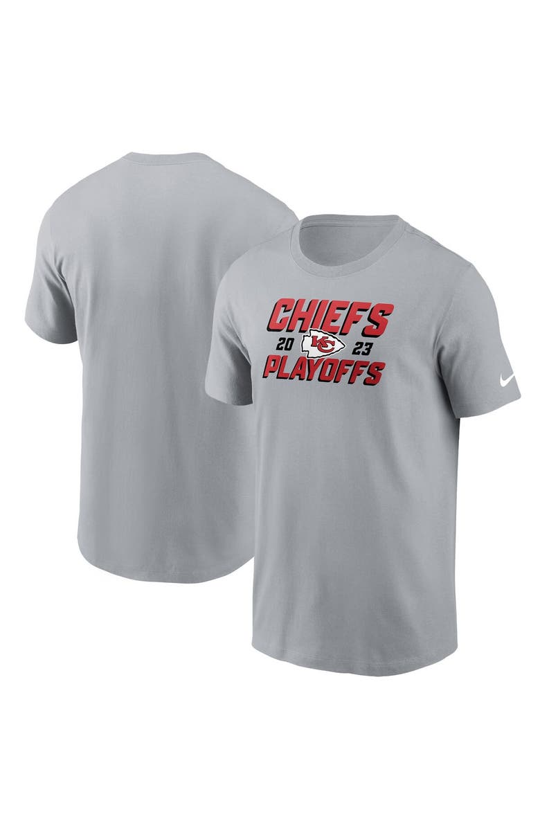 Nike Men's Nike Gray Kansas City Chiefs 2023 NFL Playoffs Iconic T-Shirt, Main, color, 