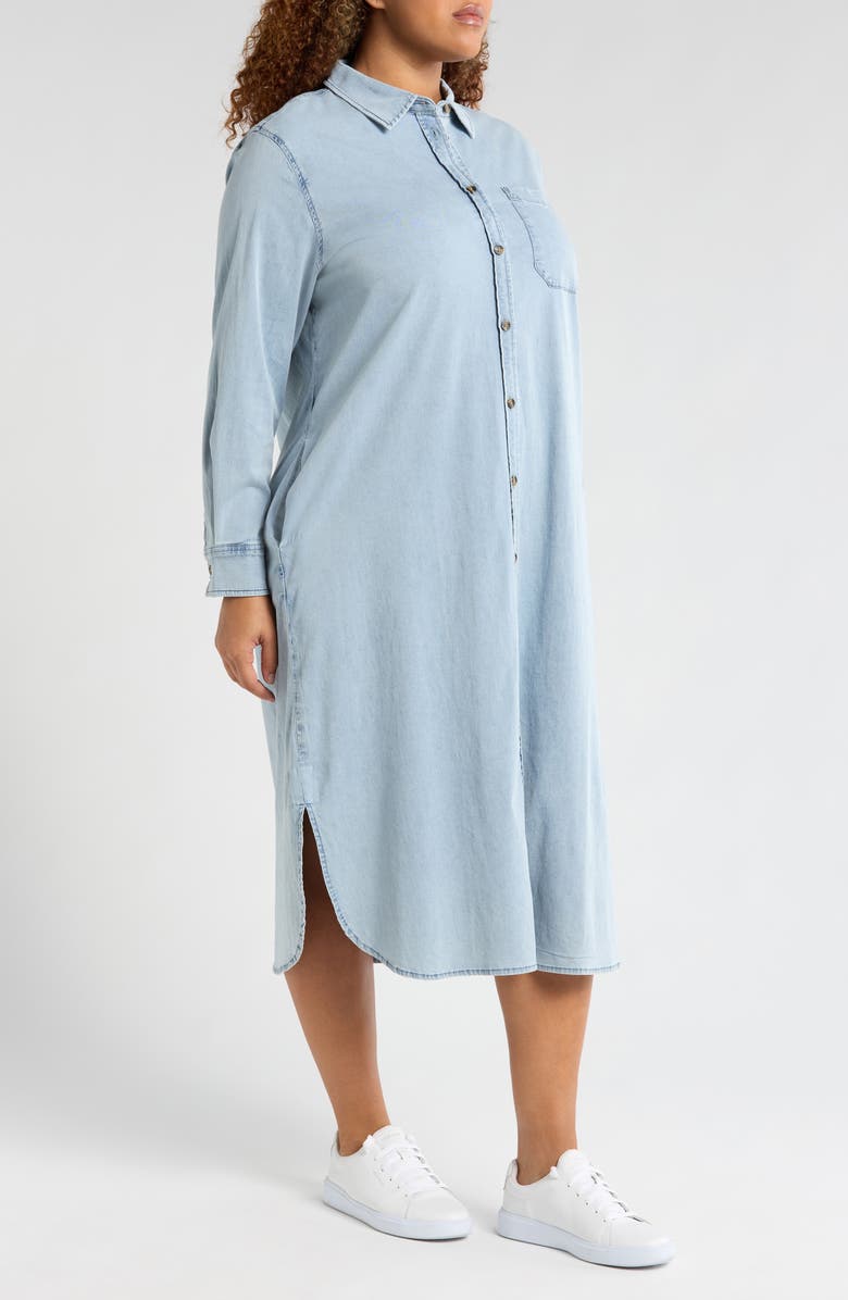 Universal Standard Odeon Long Sleeve Chambray Shirtdress, Alternate, color, Heritage Blue