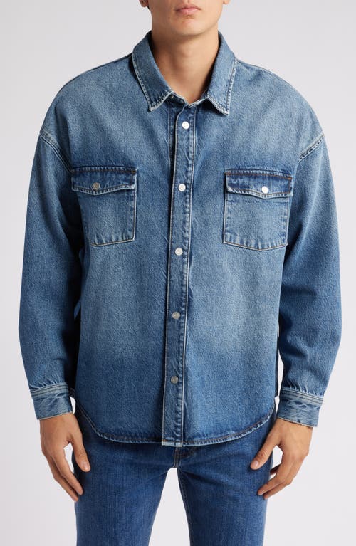 Frame Relaxed Double Pocket Denim Shirt Jacket In Briset