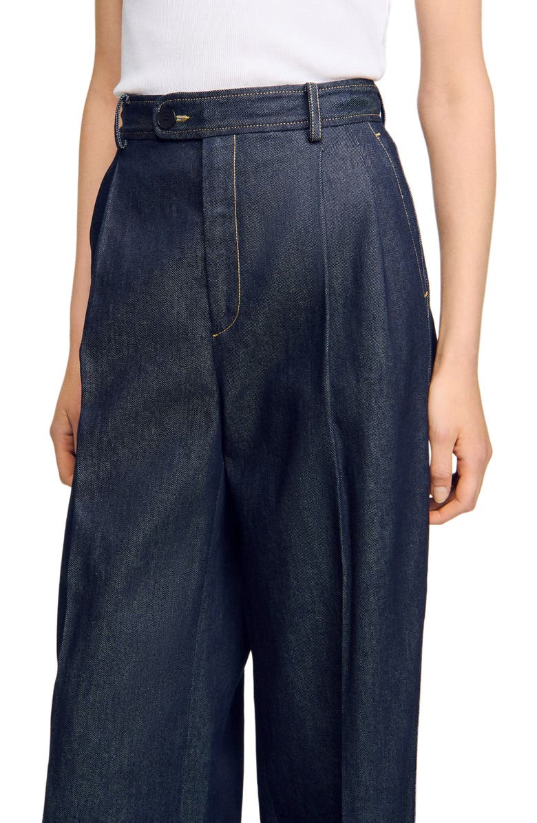 SANDRO Denim suit trousers, Alternate, color,