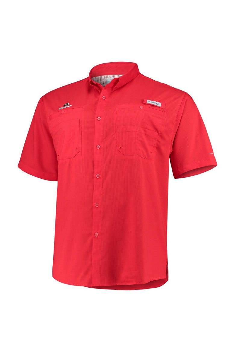 Men's Columbia Red Georgia Bulldogs Big & Tall Collegiate Tamiami Button-Down Shirt, Alternate, color, Red
