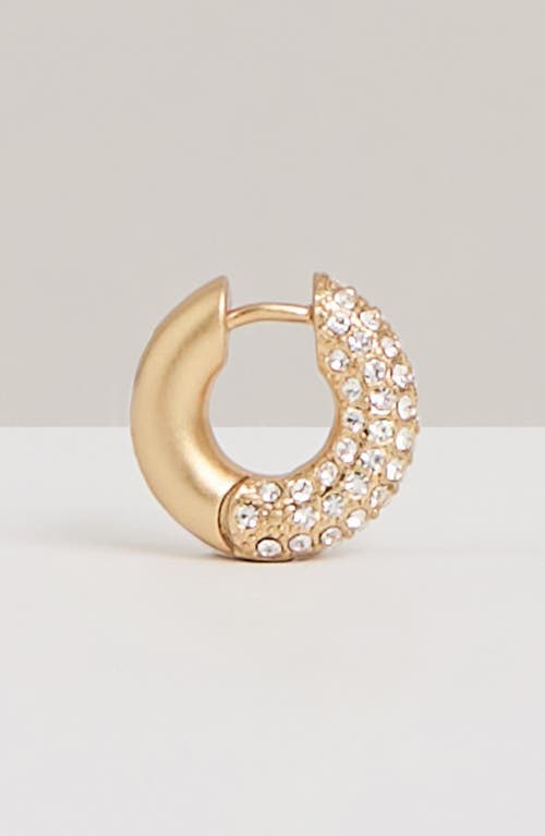 Reiss Amelia Pavé Huggie Hoop Earrings In Gold Tone/clear Crystal