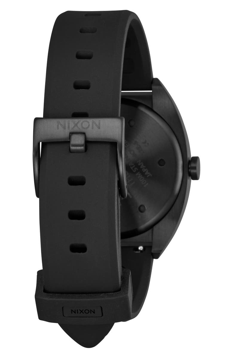 Nixon Mullet Silicone Strap Watch, Alternate, color, Black / Black