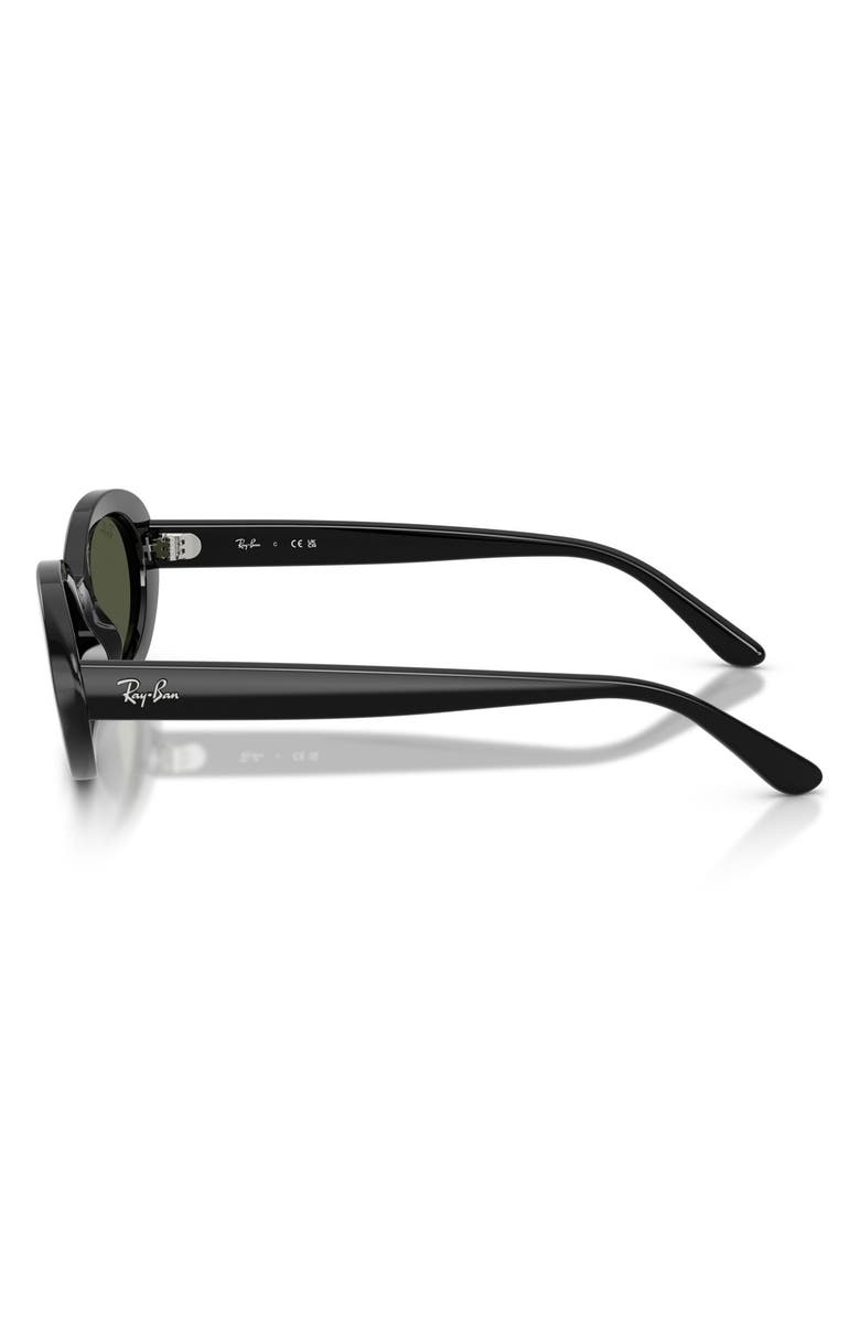 Ray-Ban Oval Sunglasses, Alternate, color, Black / Green