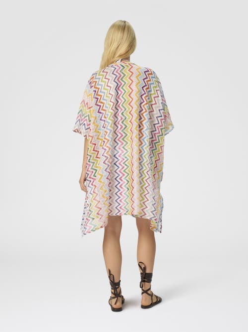 Missoni V-neck Caftan With Zig Zag Pattern In Gray