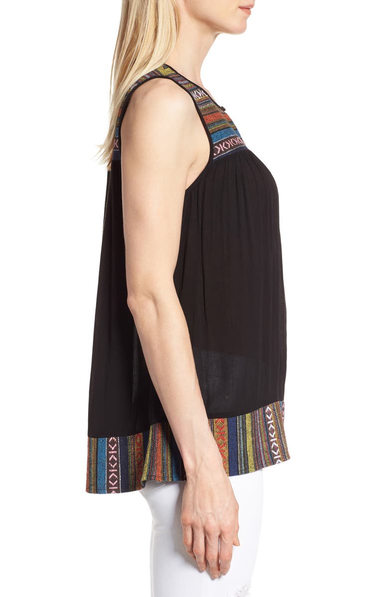 Pleione Embroidered Mixed Media Top, Alternate, color, 