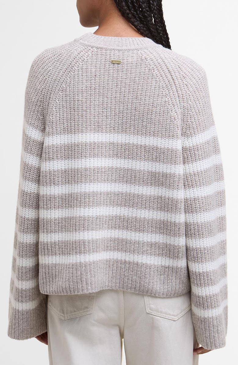 Barbour Irene Stripe Wool Blend Crewneck Sweater, Alternate, color, Oat Stripe