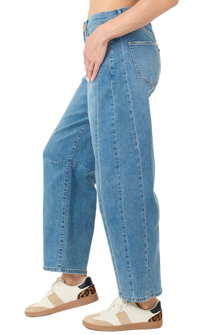 High Waist Arched Leg Jeans, Alternate, color, DARK BLUE