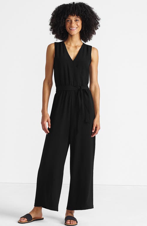 LANDS' END LANDS' END SLEEVELESS CREASELESS WRAP JUMPSUIT