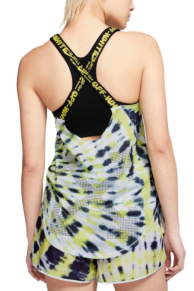 x Off-White Tie Dye Dri-FIT Tank, Alternate, color, VOLT