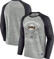 Darius Rucker Collection by Fanatics Men's Darius Rucker Collection by Fanatics Heather Gray San Francisco Giants Raw Edge Raglan Long Sleeve Baseball T-Shirt