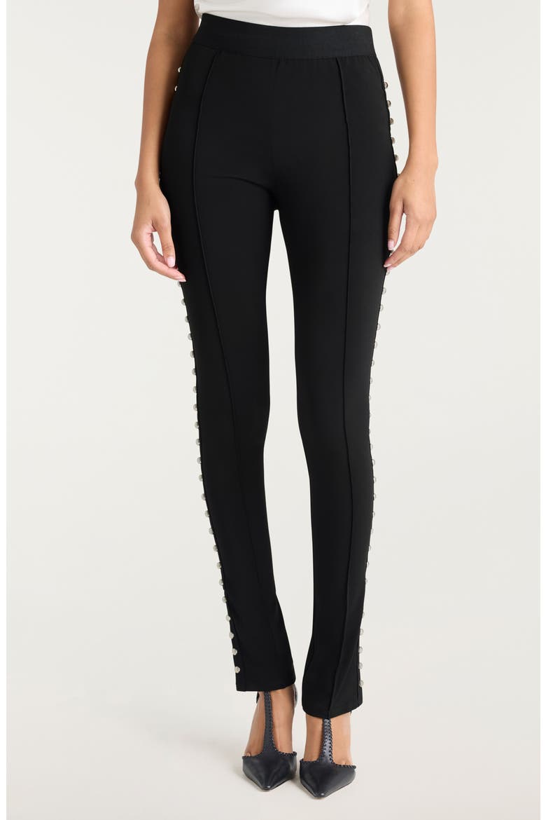 Percy Stud Detail Pants, Main, color, BLACK