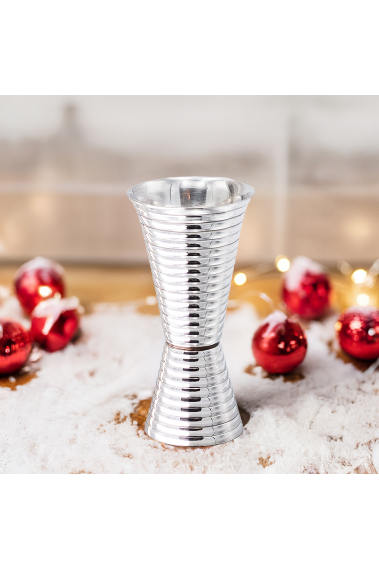 Fluted Silver Double Side Jigger, Alternate, color, Silver