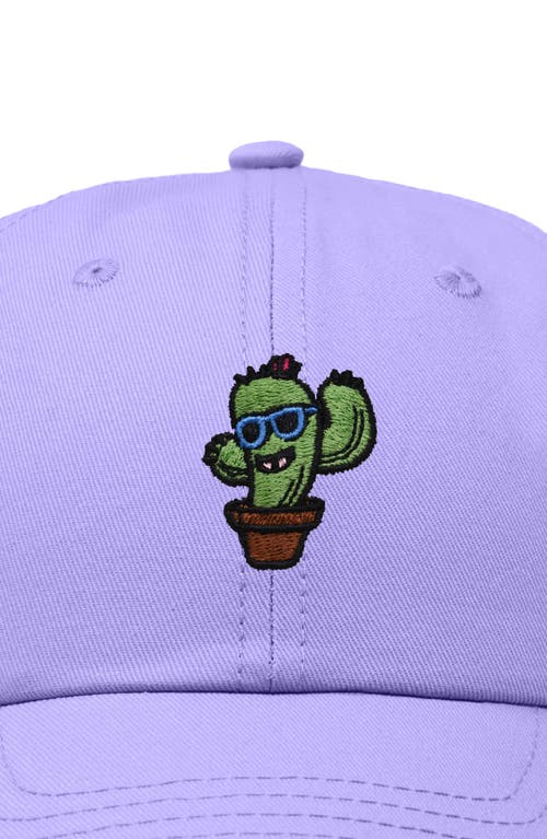 Dalix Cactus Embroidered Casual Cap In Lavender