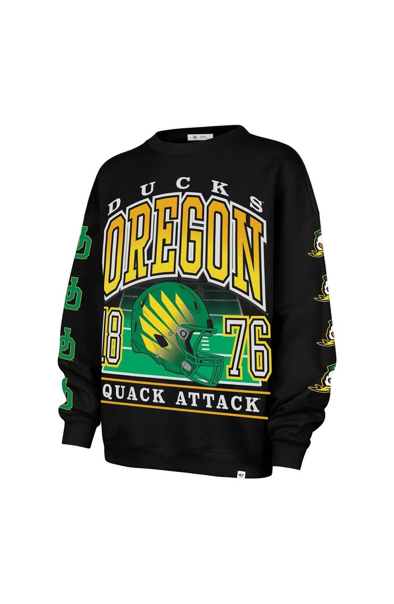 '47 Women's '47 Black Oregon Ducks Go Big Oversized Pullover Sweatshirt, Alternate, color, Black