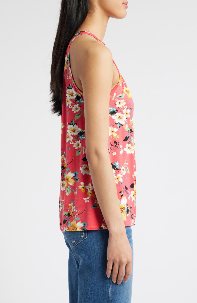 Loveappella Floral Knit Tank, Alternate, color, Coral