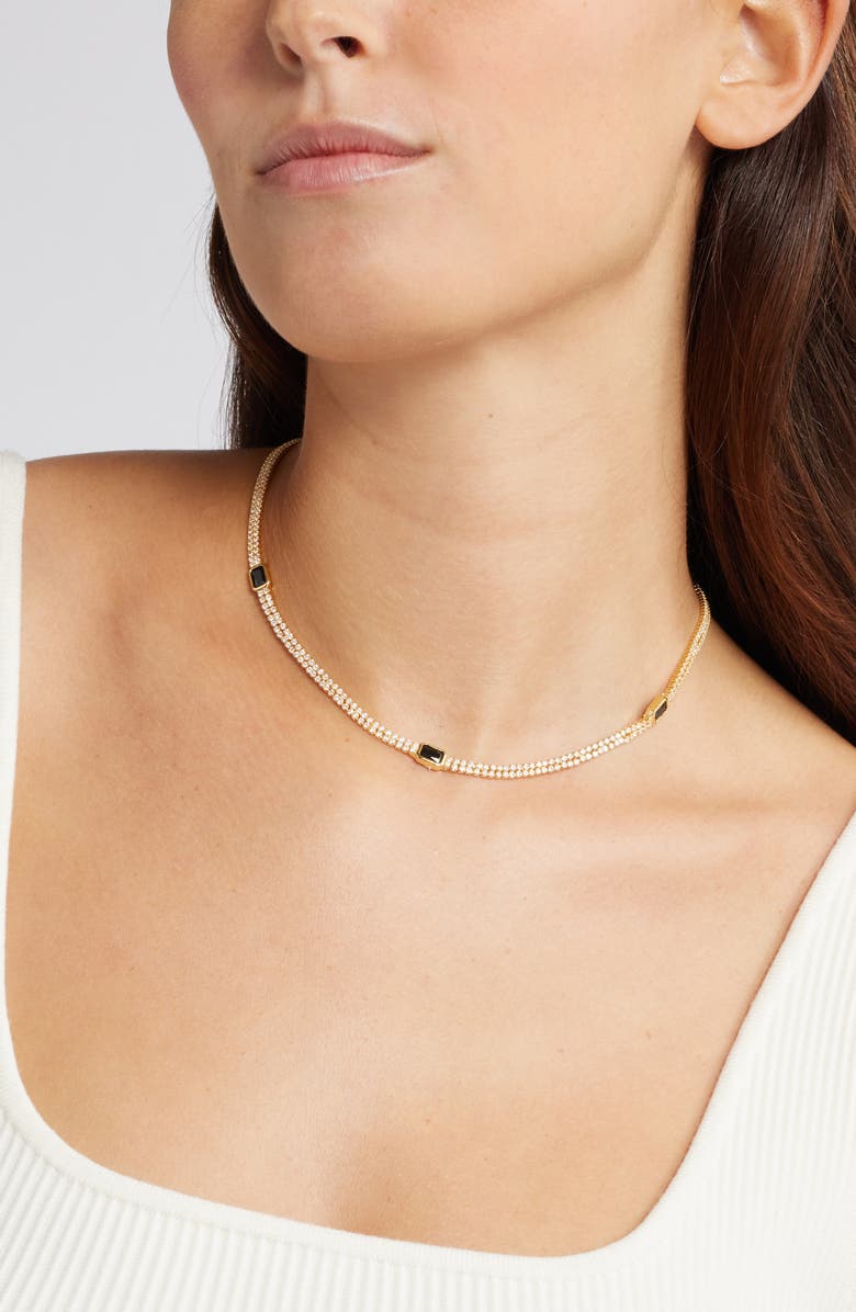 Nordstrom Accent Cubic Zirconia Tennis Necklace, Alternate, color,