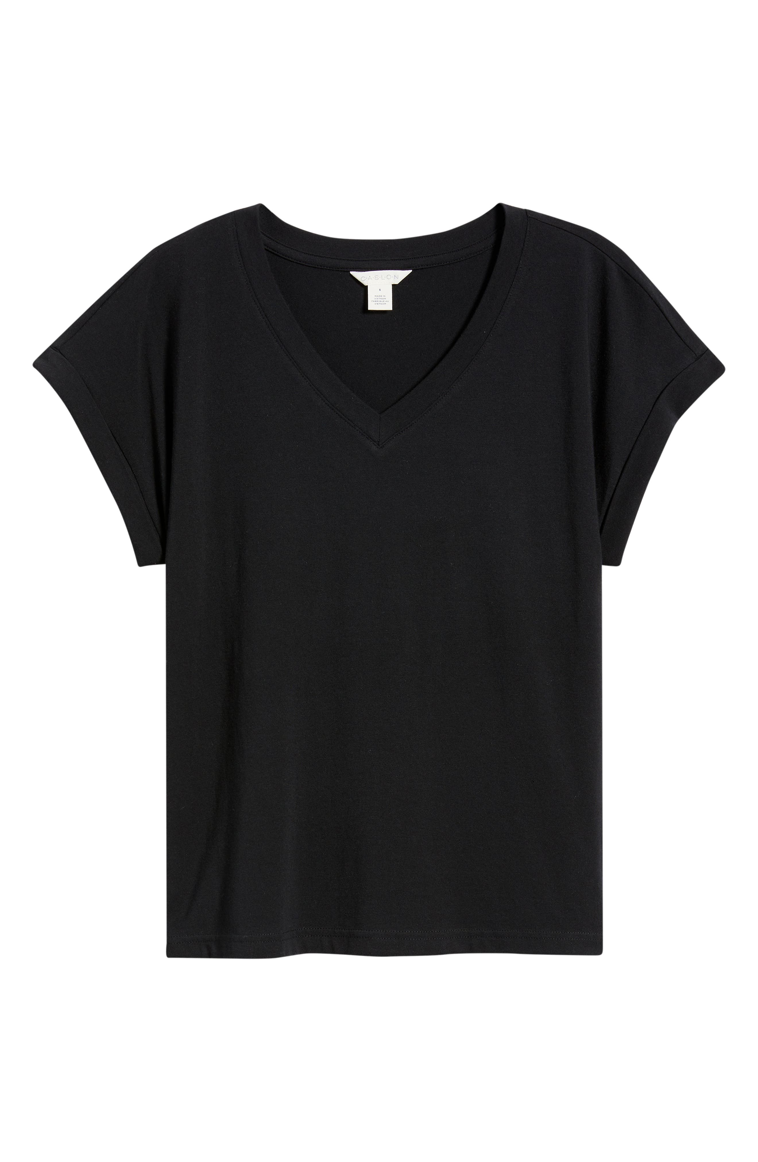Женские Caslon® Roll Cuff V-Neck T-Shirt — фото 6